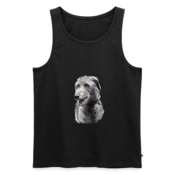 Scottish Deerhound Dog Watercolor Illustration - Men's Premium Organic Tank Top - black - Front - AI Model Male 178 light (178cm)
