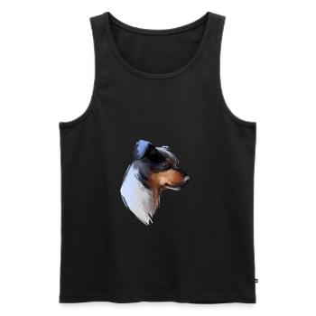 Ratonero Bodeguero Andaluz Dog Sketch Illustration - Men's Premium Organic Tank Top - black - Front - Michal (187cm)