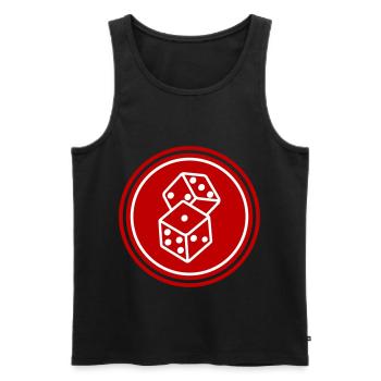 Symbole du casino Dice - Débardeur bio Premium Homme - noir - Devant - AI Model Male 178 light (178cm)