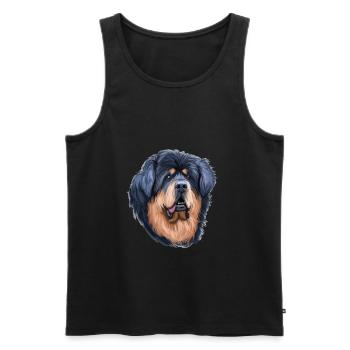 Tibetan Mastiff Dog Aquarelle Sketch Illustration - Débardeur bio Premium Homme - noir - Devant - Michal (187cm)