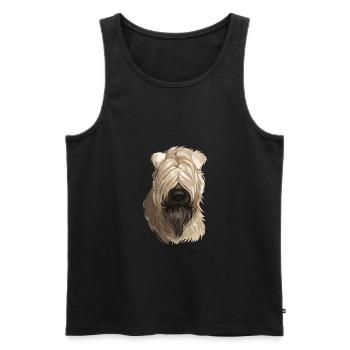 Soft Coated Wheaten Terrier Dog Illustration - Men's Premium Organic Tank Top - black - Front - AI Model Male 178 light (178cm)