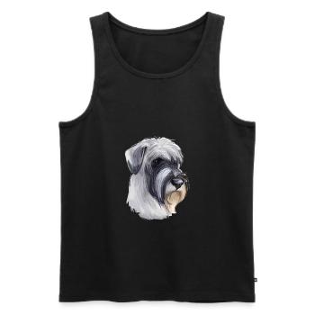 Mittelschnauze Standard Schnauzer Hund Illustration - Männer Premium Bio Tank Top - Schwarz - Vorne - AI Model Male 178 light (178cm)