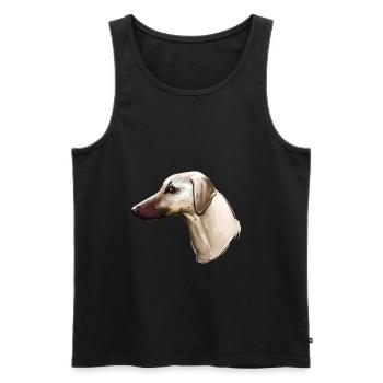 Sloughi Hund Aquarell Skizze Illustration - Männer Premium Bio Tank Top - Schwarz - Vorne - AI Model Male 178 light (178cm)