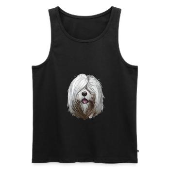 Südrussischer Ovcharka Hund Aquarell Illustration - Männer Premium Bio Tank Top - Schwarz - Vorne - Michal (187cm)