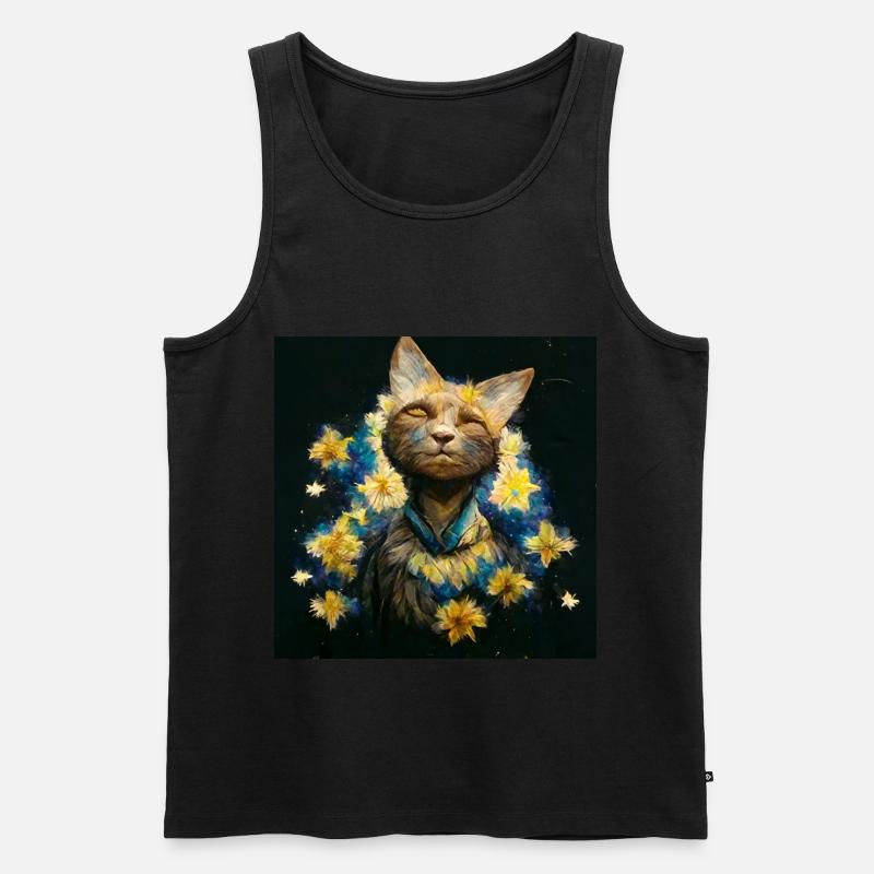 Katze - Engel - Transformation - Männer Premium Bio Tank Top - Schwarz