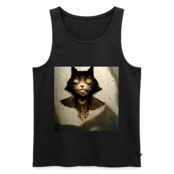 Katze - Engel - Transformation - Männer Premium Bio Tank Top - Schwarz - Vorne - AI Model Male 178 light (178cm)