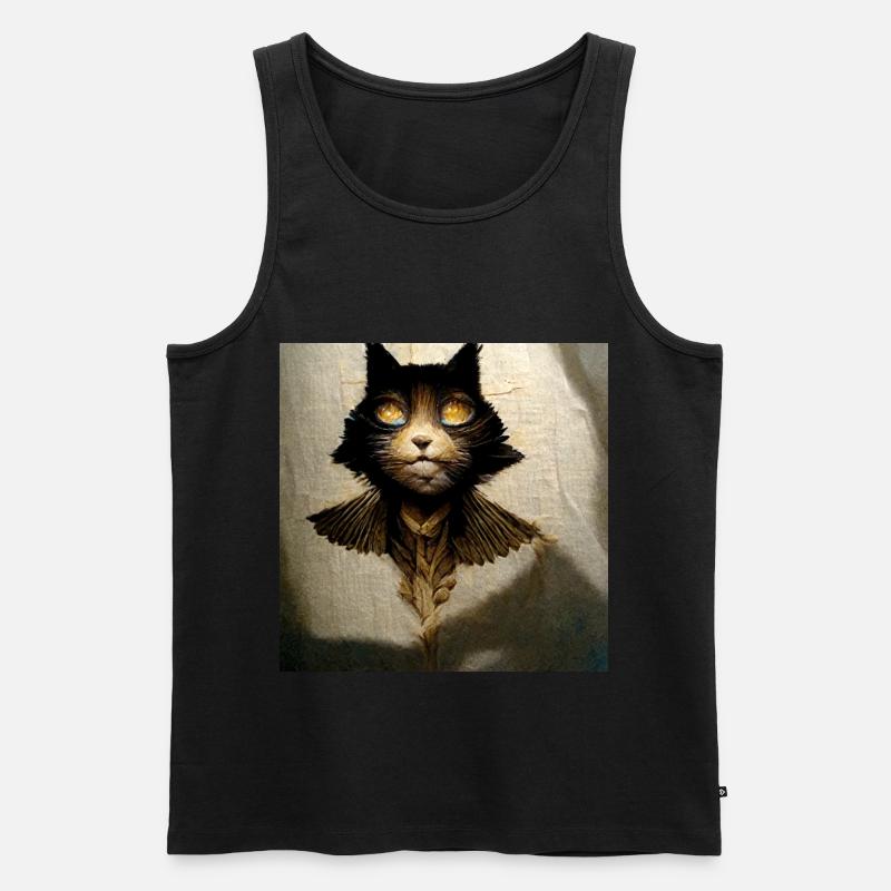 Katze - Engel - Transformation - Männer Premium Bio Tank Top - Schwarz