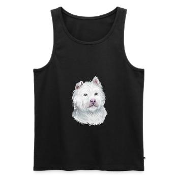 Xiasi Hund Aquarell Farbe Illustration - Männer Premium Bio Tank Top - Schwarz - Vorne - AI Model Male 178 light (178cm)