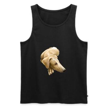 Chippiparai Aquarelle pour chien Illustration - Débardeur bio Premium Homme - noir - Devant - AI Model Male 178 light (178cm)