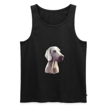 Weimaraner Hund Aquarell Illustration - Männer Premium Bio Tank Top - Schwarz - Vorne - AI Model Male 178 light (178cm)