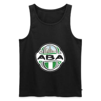 Aba Nigeria Flag Badge Souvenir de Voyage Timbre - Débardeur bio Premium Homme - noir - Devant - AI Model Male 178 light (178cm)