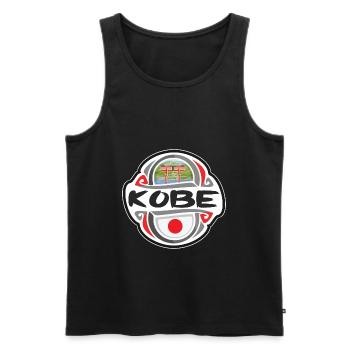 Kobe Japan Flagge Abzeichen Reise Souvenir Briefmarke - Männer Premium Bio Tank Top - Schwarz - Vorne - Michal (187cm)