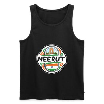 Meerut Indien Flagge Abzeichen Reise Souvenir Stempel - Männer Premium Bio Tank Top - Schwarz - Vorne - Michal (187cm)
