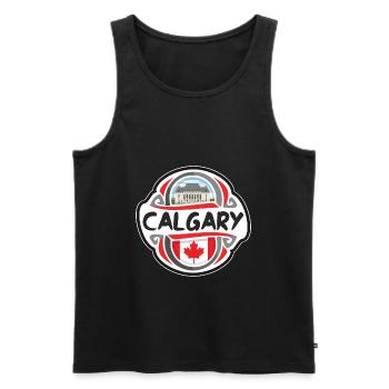 Calgary Kanada Flagge Abzeichen Reise Souvenir Stempel - Männer Premium Bio Tank Top - Schwarz - Vorne - Michal (187cm)