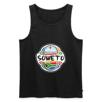 Soweto Südafrika Flagge Reise Souvenir Abzeichen Sta - Männer Premium Bio Tank Top - Schwarz - Vorne - AI Model Male 178 light (178cm)