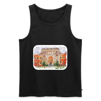 Jaipur Inde Aquarelle Esquisse Peinture Dessinée - Débardeur bio Premium Homme - noir - Devant - AI Model Male 178 light (178cm)
