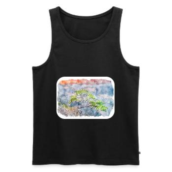 Südkorea Wahrzeichen Aquarell Skizze Zeichnung - Männer Premium Bio Tank Top - Schwarz - Vorne - Michal (187cm)