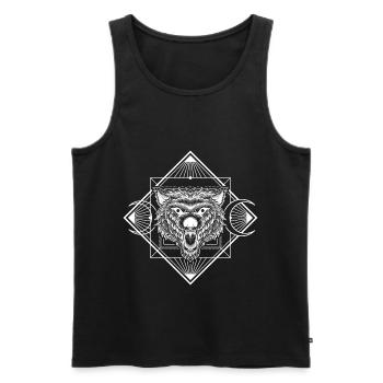 Runen Icon Glaube - Männer Premium Bio Tank Top - Schwarz - Vorne - AI Model Male 178 light (178cm)