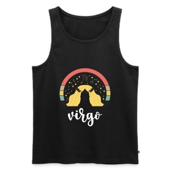 Jungfrau Tierkreiszeichen Element September - Männer Premium Bio Tank Top - Schwarz - Vorne - Michal (187cm)