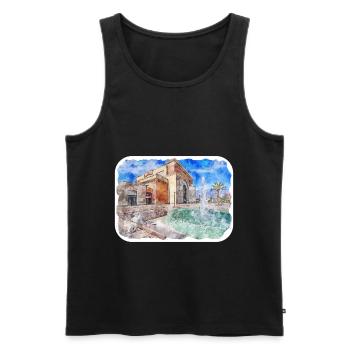 Marrakesch Marokko Aquarell Skizze gezeichnet Paintin - Männer Premium Bio Tank Top - Schwarz - Vorne - Michal (187cm)