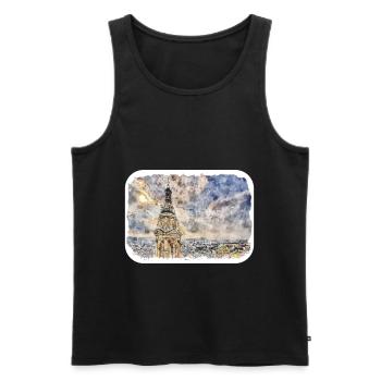 Budapest Ungarn Aquarell Skizze Illustration - Männer Premium Bio Tank Top - Schwarz - Vorne - AI Model Male 178 light (178cm)