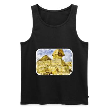 Cairo Egypt Watercolor Sketch Drawn Illustration - Men's Premium Organic Tank Top - black - Front - Michal (187cm)