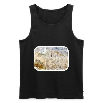 Athènes Grèce Aquarelle Sketch Illustration - Débardeur bio Premium Homme - noir - Devant - AI Model Male 178 light (178cm)