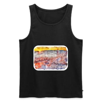 Pologne Repère Aquarelle Esquisse Dessin de peinture - Débardeur bio Premium Homme - noir - Devant - Michal (187cm)
