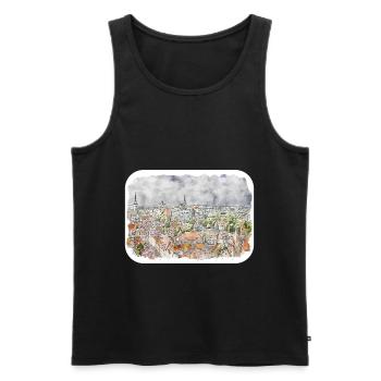 Tallinn Estland Aquarellskizze gezeichnet Illustrati - Männer Premium Bio Tank Top - Schwarz - Vorne - AI Model Male 178 light (178cm)