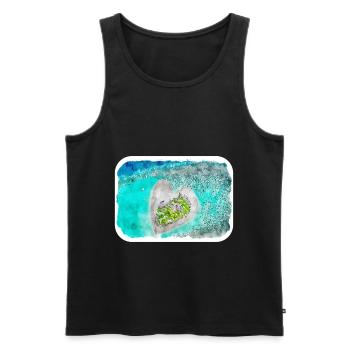Maldives Watercolor Sketch Hand Drawn Illustration - Men's Premium Organic Tank Top - black - Front - Michal (187cm)