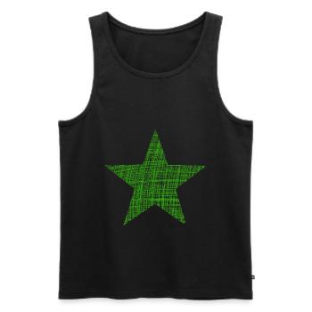 grüner Stern, green star - Männer Premium Bio Tank Top - Schwarz - Vorne - Michal (187cm)