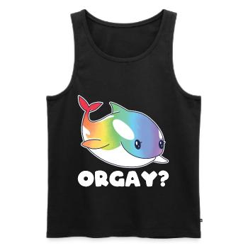 Orca Regenbogen LGBTQ Geschenk - Männer Premium Bio Tank Top - Schwarz - Vorne - Michal (187cm)