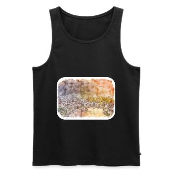 Rio de Janeiro Brésil Aquarelle Dessin - Débardeur bio Premium Homme - noir - Devant - Michal (187cm)
