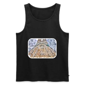 Spain Watercolor Sketch Hand Drawn Illustration - Men's Premium Organic Tank Top - black - Front - AI Model Male 178 light (178cm)