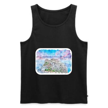 Spain Watercolor Sketch Hand Drawn Illustration - Men's Premium Organic Tank Top - black - Front - AI Model Male 178 light (178cm)