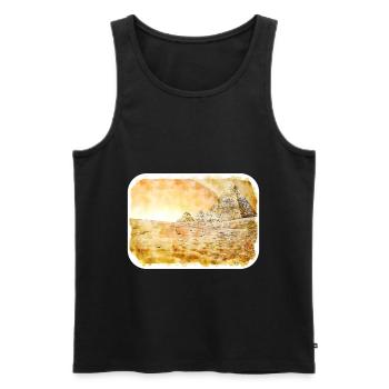 Cairo Egypt Watercolor Sketch Drawn Illustration - Men's Premium Organic Tank Top - black - Front - Michal (187cm)