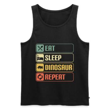 Dino Stegosaurus Fleischfresser Pflanzenfresser - Männer Premium Bio Tank Top - Schwarz - Vorne - Michal (187cm)