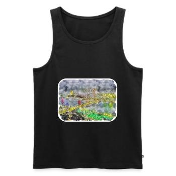 Cairo Egypt Watercolor Sketch Drawn Illustration - Men's Premium Organic Tank Top - black - Front - Michal (187cm)