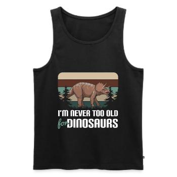 T-Rex Triceratops Stegosaurus - Männer Premium Bio Tank Top - Schwarz - Vorne - Michal (187cm)