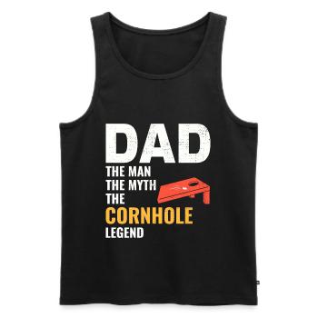 Cornhole Dad Bean Bag Toss Lawn Game Vatertag - Männer Premium Bio Tank Top - Schwarz - Vorne - Michal (187cm)