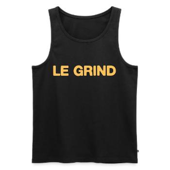 Le Grind – Motivierender Hustle Spruch - Männer Premium Bio Tank Top - Schwarz - Vorne - Michal (187cm)