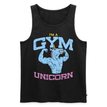 Gym Licorne - Débardeur bio Premium Homme - noir - Devant - Michal (187cm)