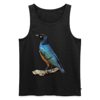 Étoile brillante - Oiseau - Afrique - Kenya - Safari - Débardeur bio Premium Homme - noir - Devant - AI Model Male 178 light (178cm)
