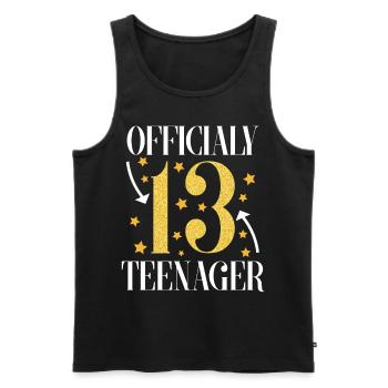 Teenage 13 birthday, girl boy - Men's Premium Organic Tank Top - black - Front - AI Model Male 178 light (178cm)