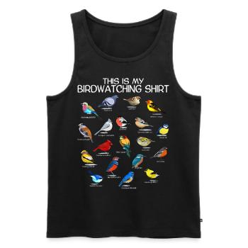 Bird Watching Orinthologist Birdwatching Gift - Men's Premium Organic Tank Top - black - Front - Michal (187cm)