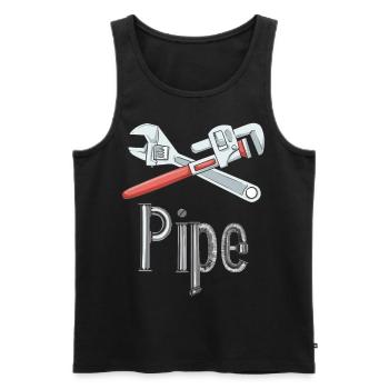 Cadeau d'outil drôle de plombier plombier - Débardeur bio Premium Homme - noir - Devant - AI Model Male 178 light (178cm)