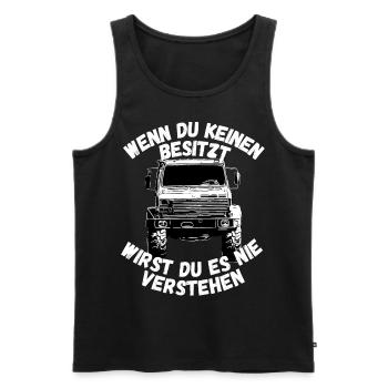 Unimog , Nutzfahrzeug, Lkw, Unimog 406, Traktor - Männer Premium Bio Tank Top - Schwarz - Vorne - AI Model Male 178 light (178cm)