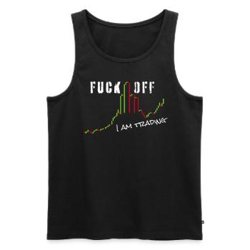 Fuck off I am trading - Men's Premium Organic Tank Top - black - Front - Michal (187cm)