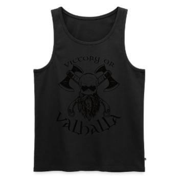 Victory or Valhalla - Männer Premium Bio Tank Top - Schwarz - Vorne - AI Model Male 178 light (178cm)