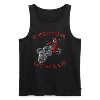 Ghostryker Deutschland Rot - Männer Premium Bio Tank Top - Schwarz - Vorne - AI Model Male 178 light (178cm)